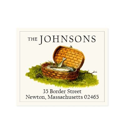 fish basket address label