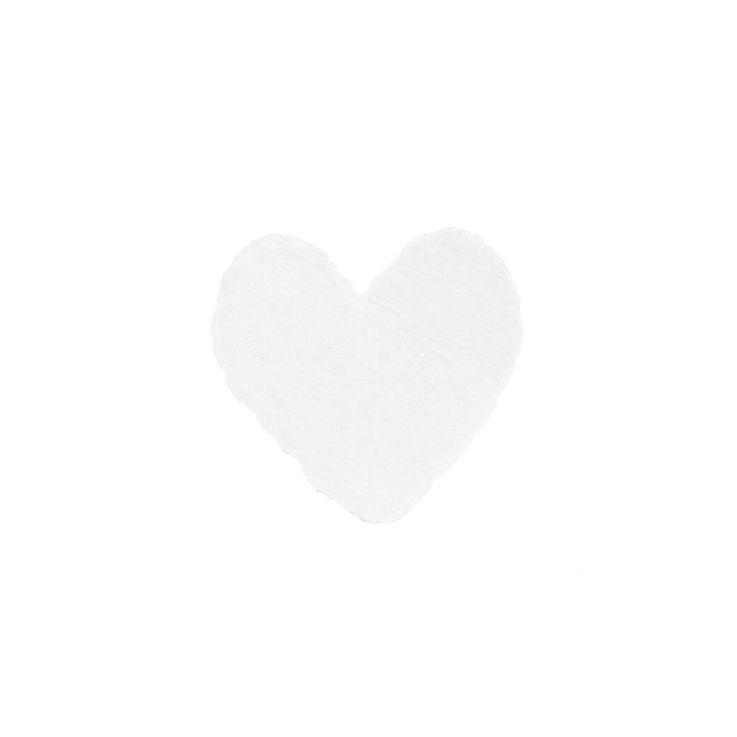 Petite White Handmade Paper Heart