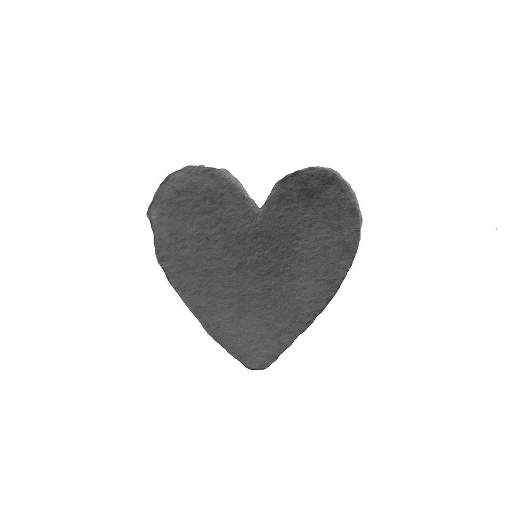 Petite Charcoal Handmade Paper Heart