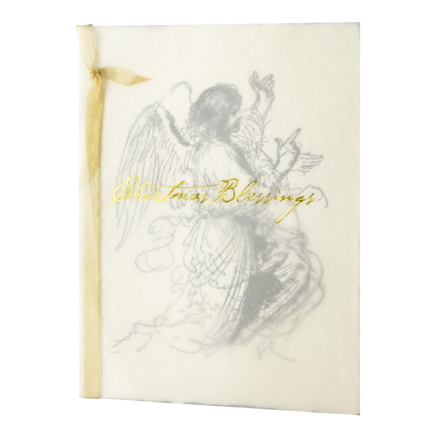 Christmas Blessings Angel Antiquities Letterpress Card