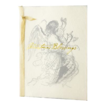 Christmas Blessings Angel Antiquities Letterpress Card