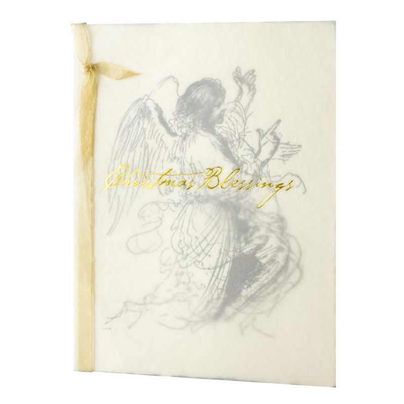 Christmas Blessings Angel Antiquities Letterpress Card