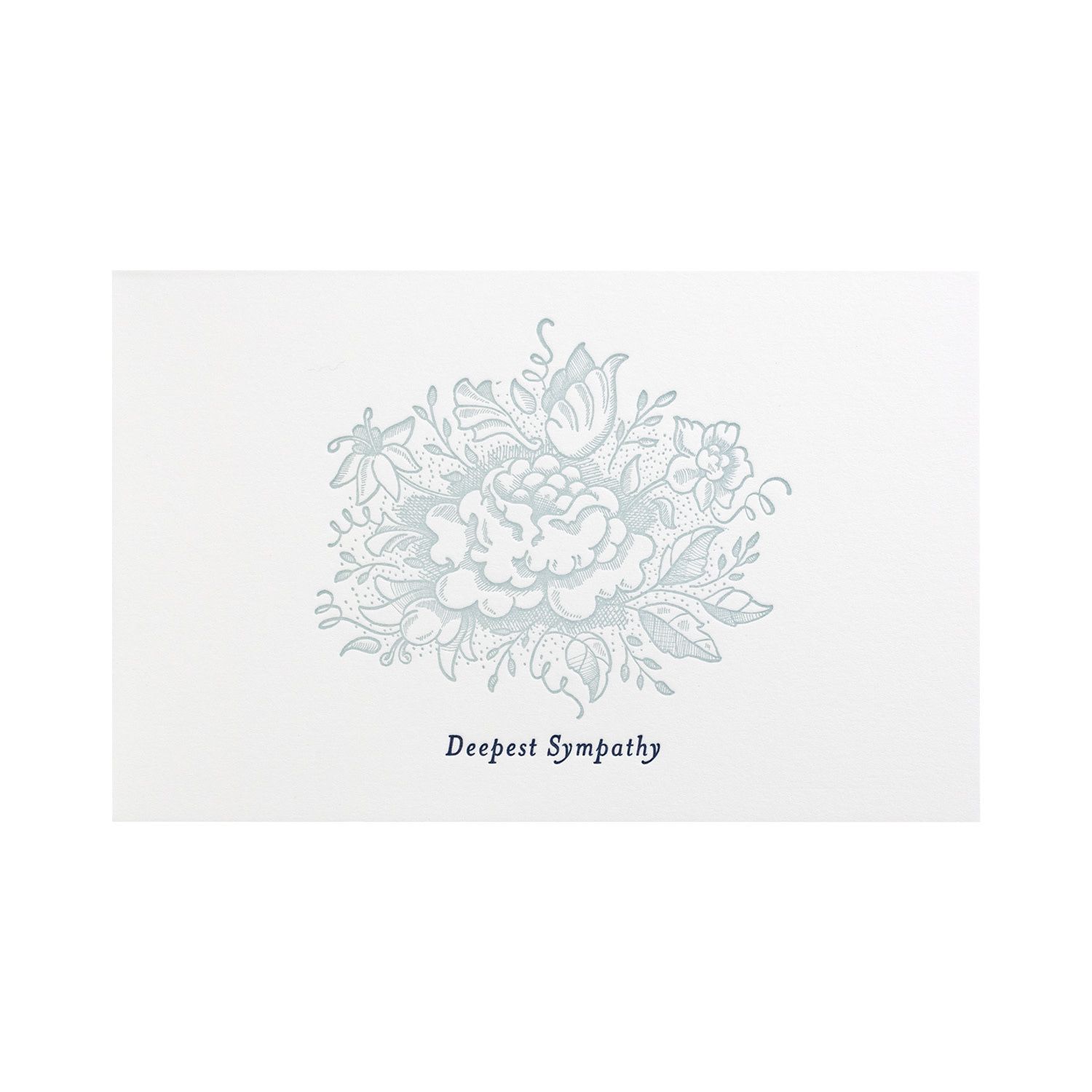Sympathy Flowers Letterpress Card