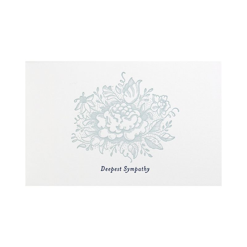 Sympathy Flowers Letterpress Card