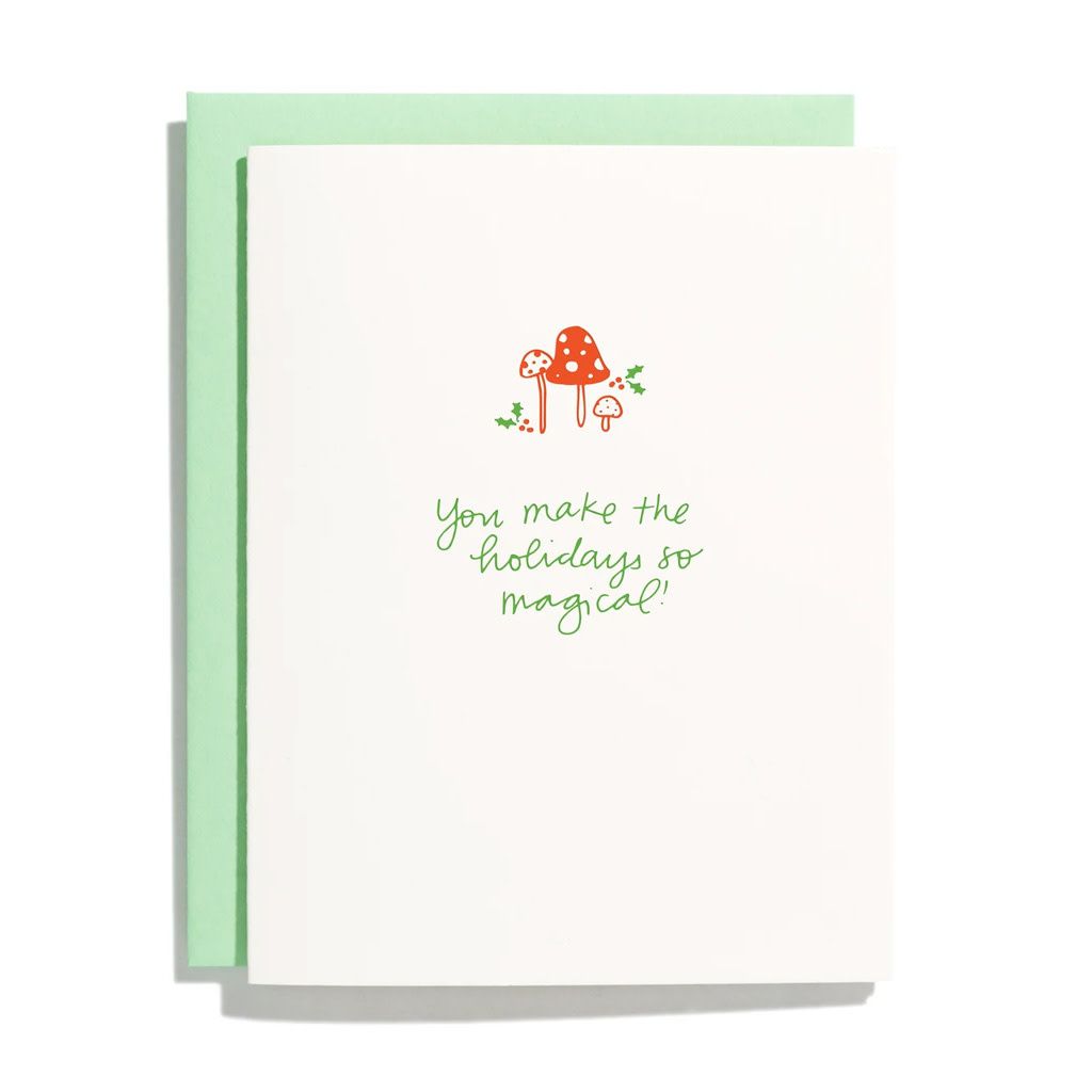 Holiday Mushrooms Letterpress Card