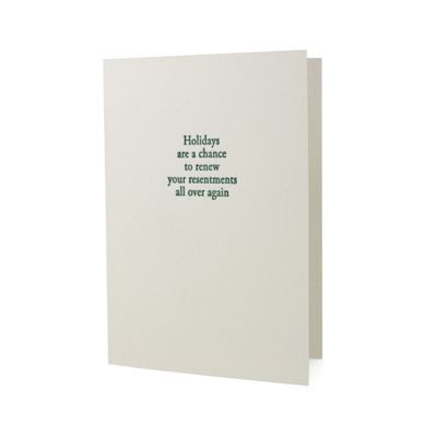 Holiday Resentments Letterpress Card