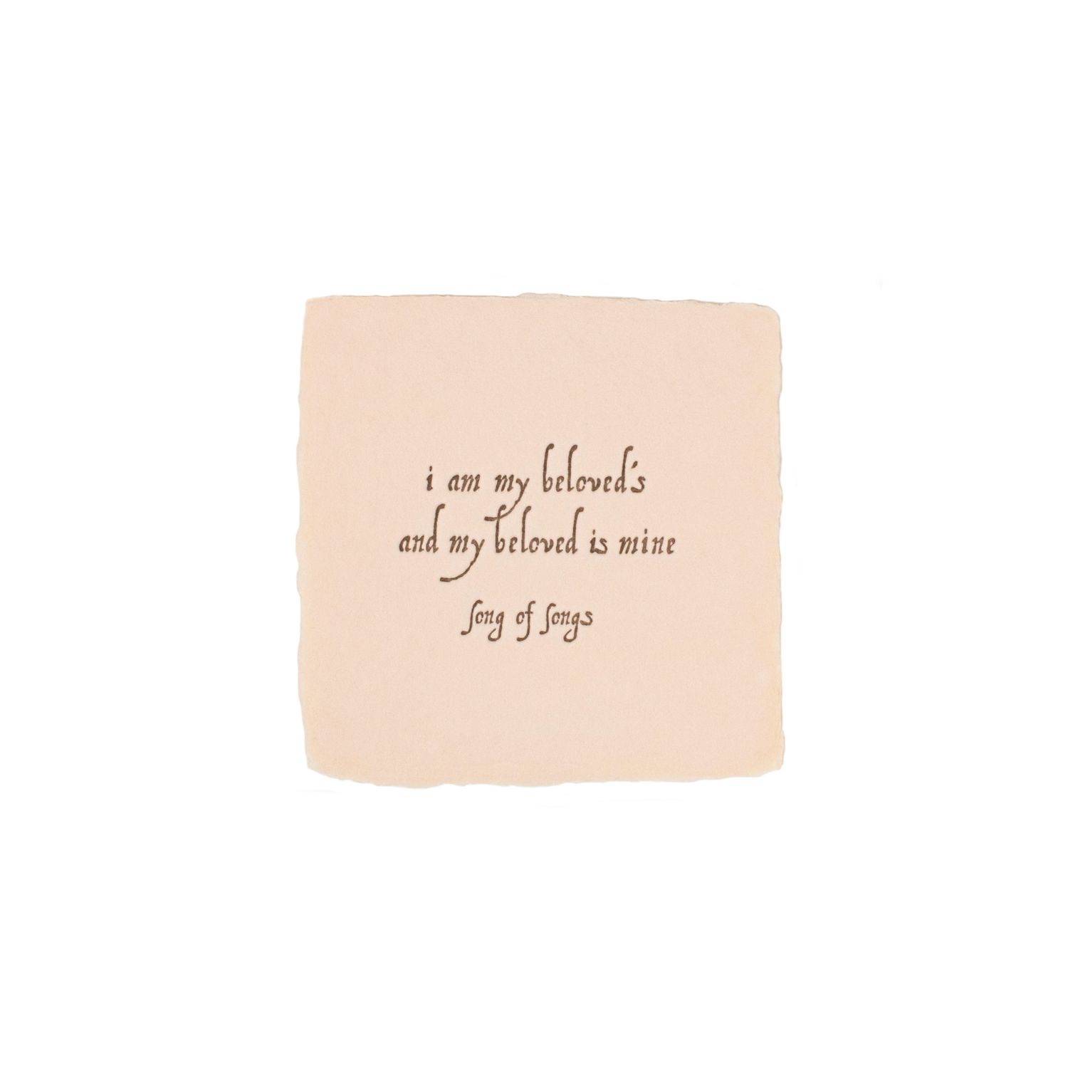 Song of Songs Quote Blush Petite Wish Letterpress Enclosure