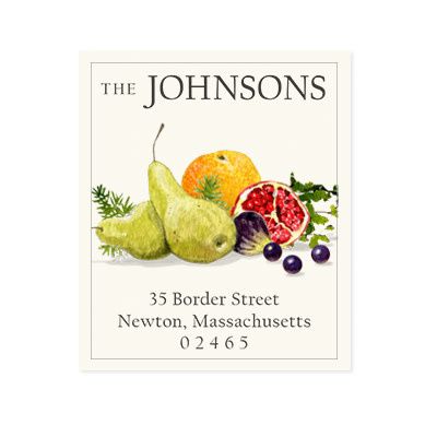festive fruit address label