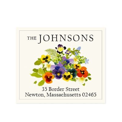 spring pansies address label