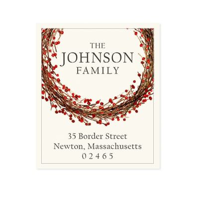winterberry wreath address label