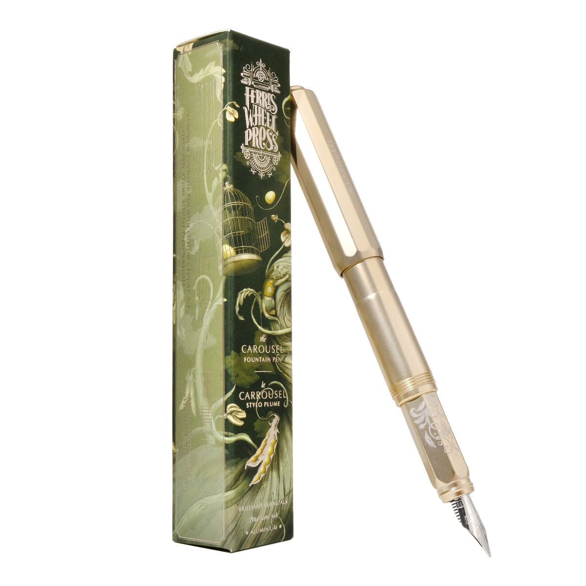 Brilliant Beanstalk Aluminum Carousel Fountain Pen