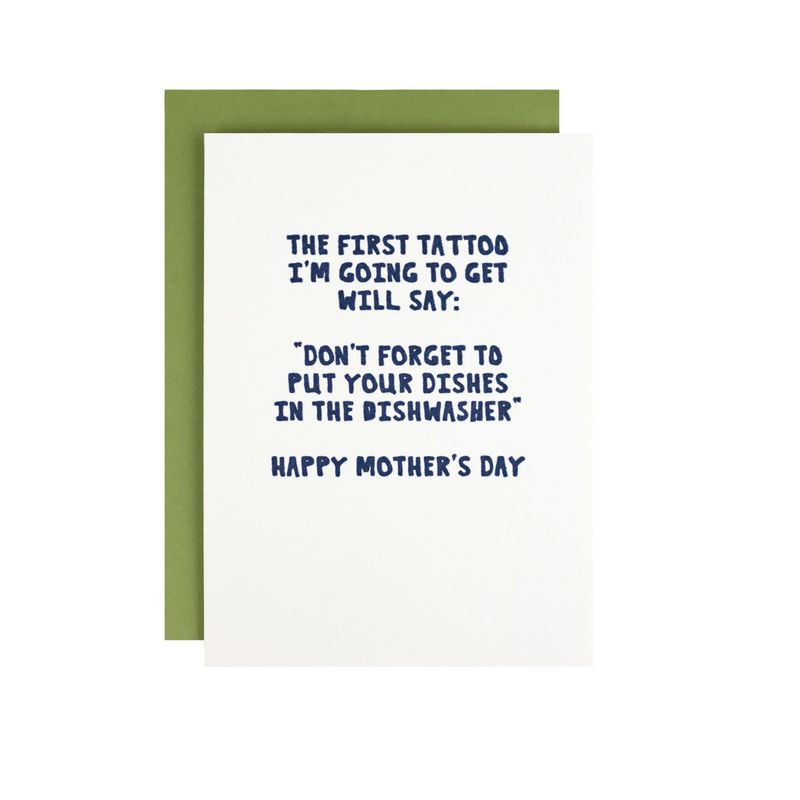 Tattoo Mother&#39;s Day Letterpress Card
