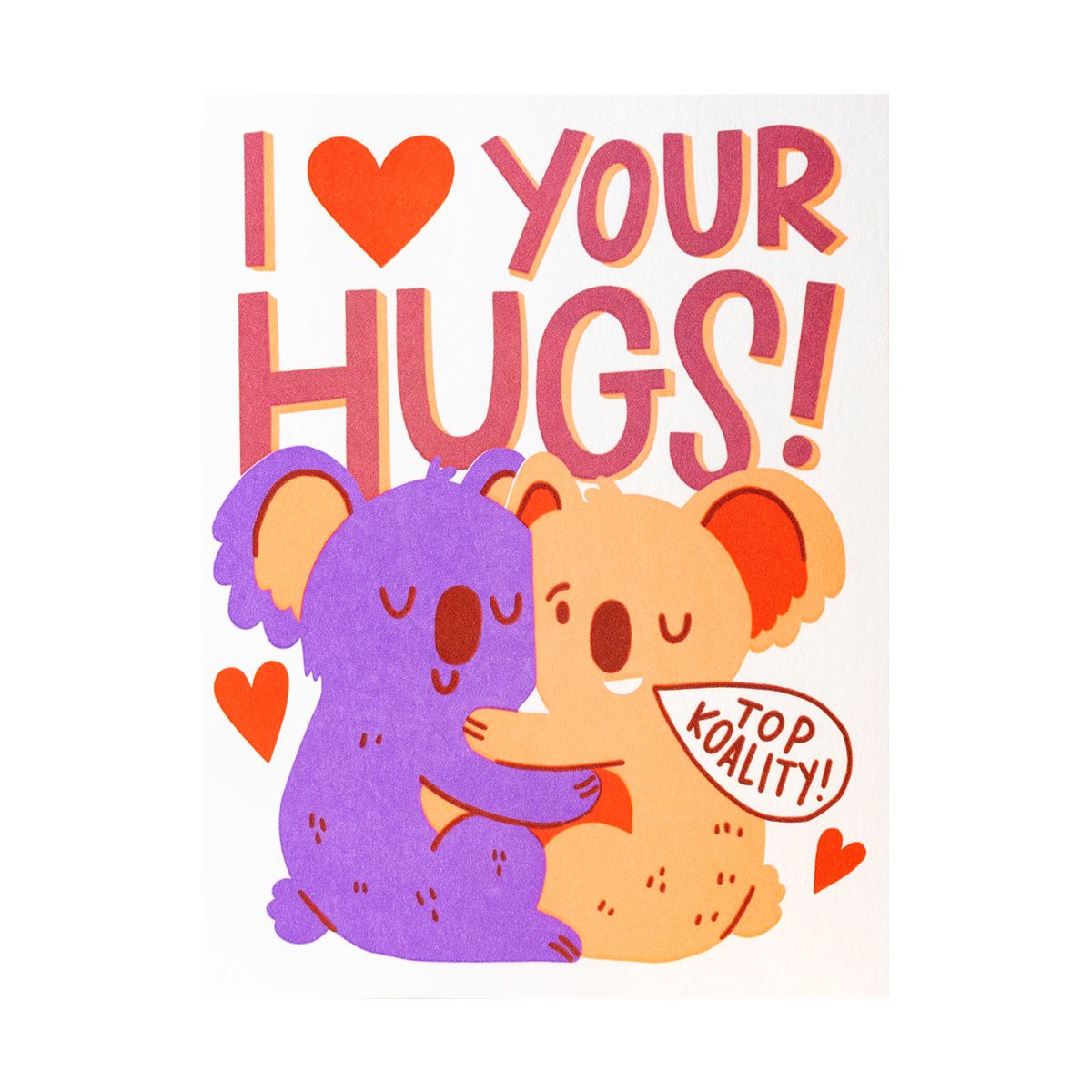 Koality Hugs Letterpress Card
