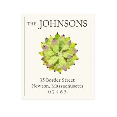 succulent rosette address label