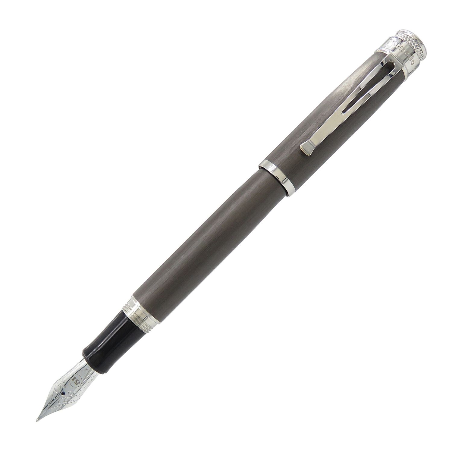 Tornado Black Nickel Platinum Fountain Pen