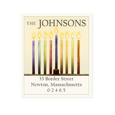 hanukkah candles address label