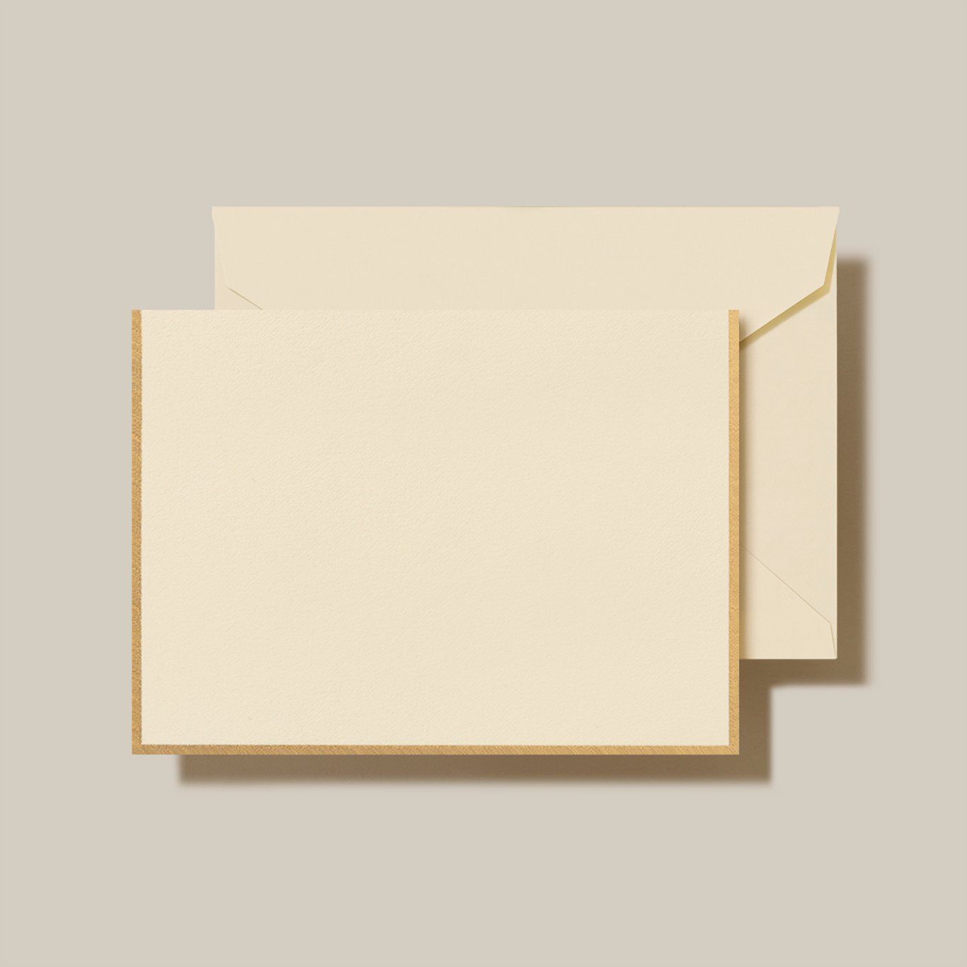 Ecru/Gold Border Card and Envelope Set