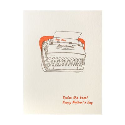 Dear Mom Typewriter Letterpress Card