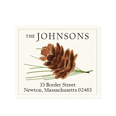 pine cone address label