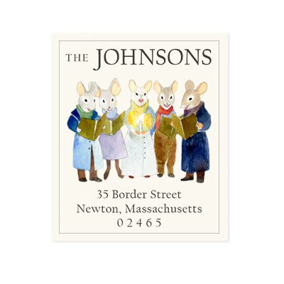 caroling mice address label