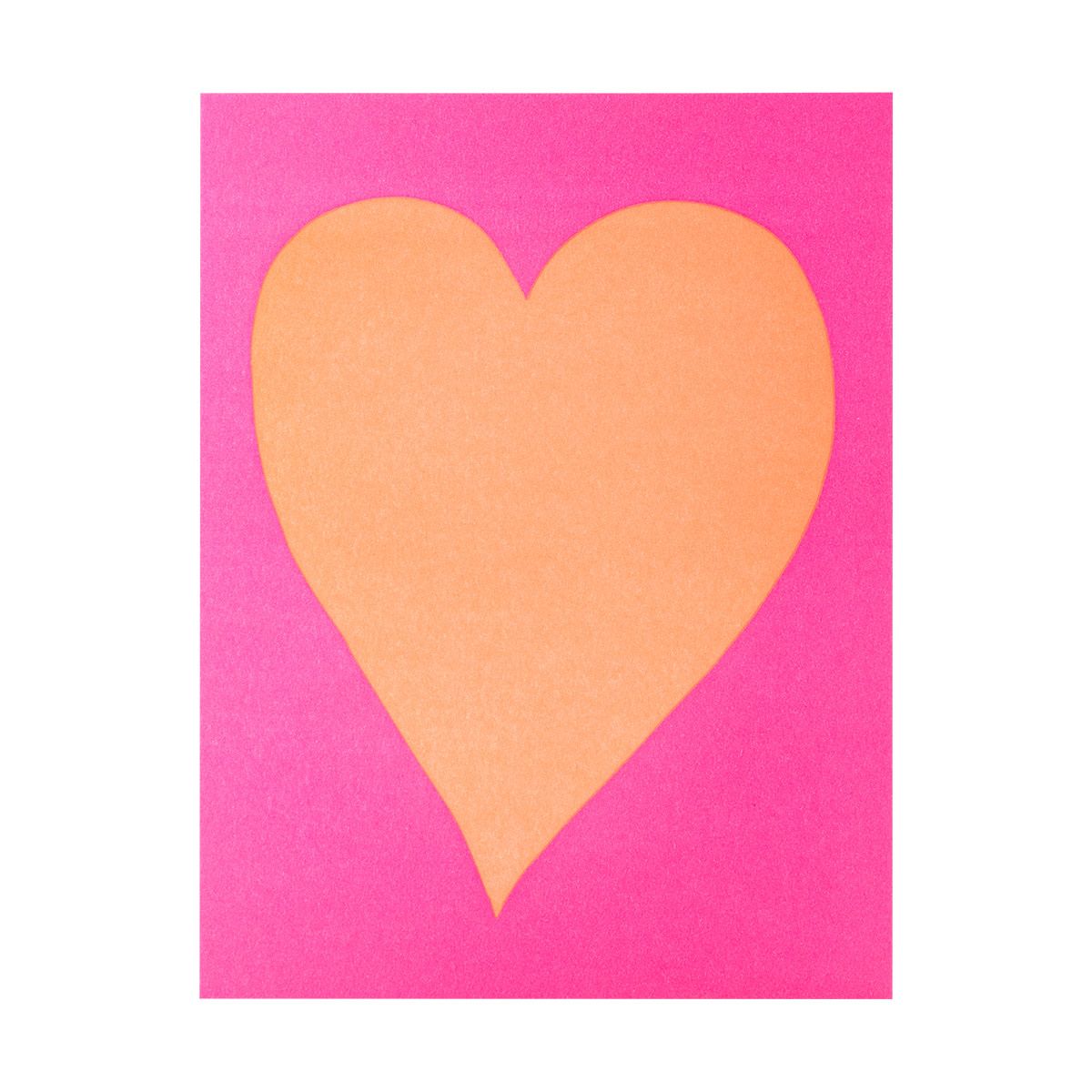 Pink Heart Letterpress Card