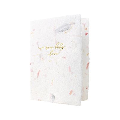 New Baby Love in Flowers Letterpress Card