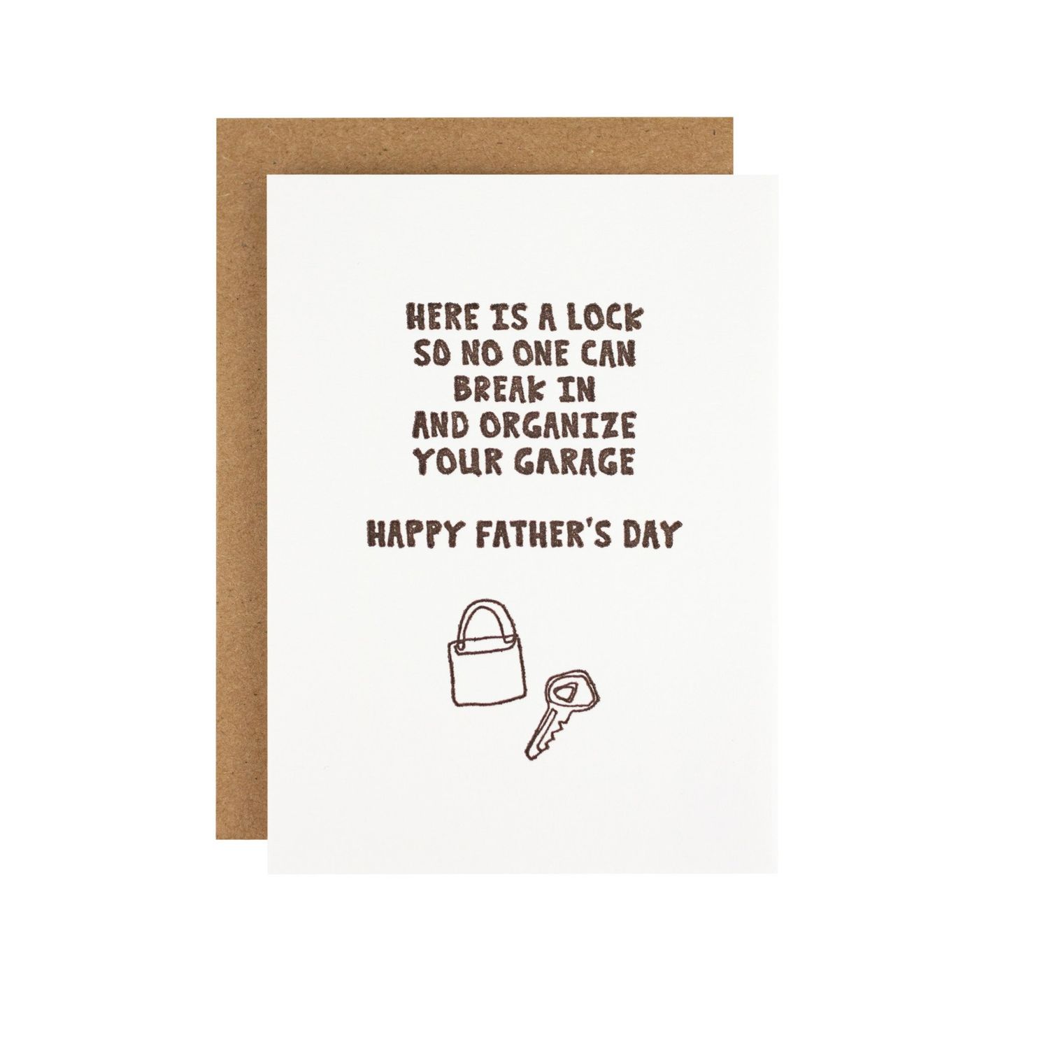 Lock Father&#39;s Day Letterpress Card