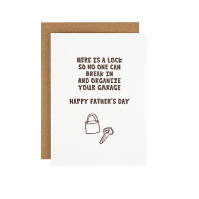 Lock Father&#39;s Day Letterpress Card