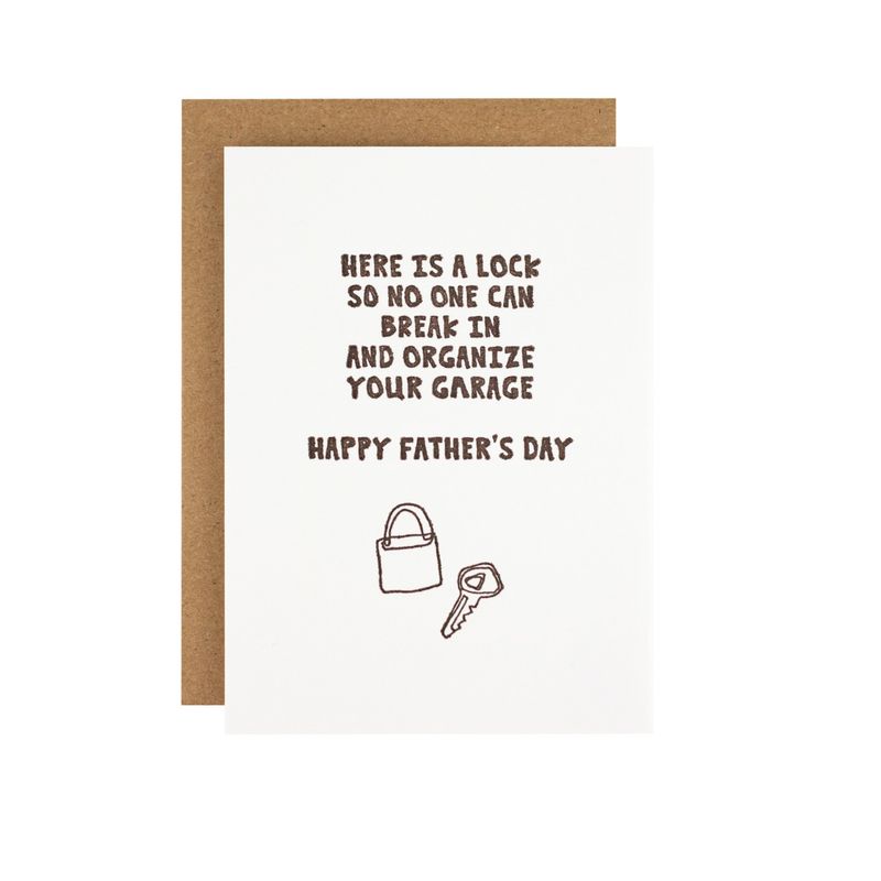 Lock Father&#39;s Day Letterpress Card