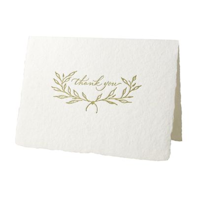 Branches Handmade Paper Letterpress Thank You Card
