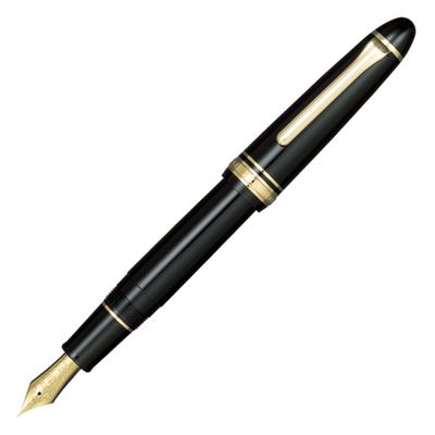 Sailor 1911 L Gold Trim Fountain Pen - Black (21K Gold Nib)