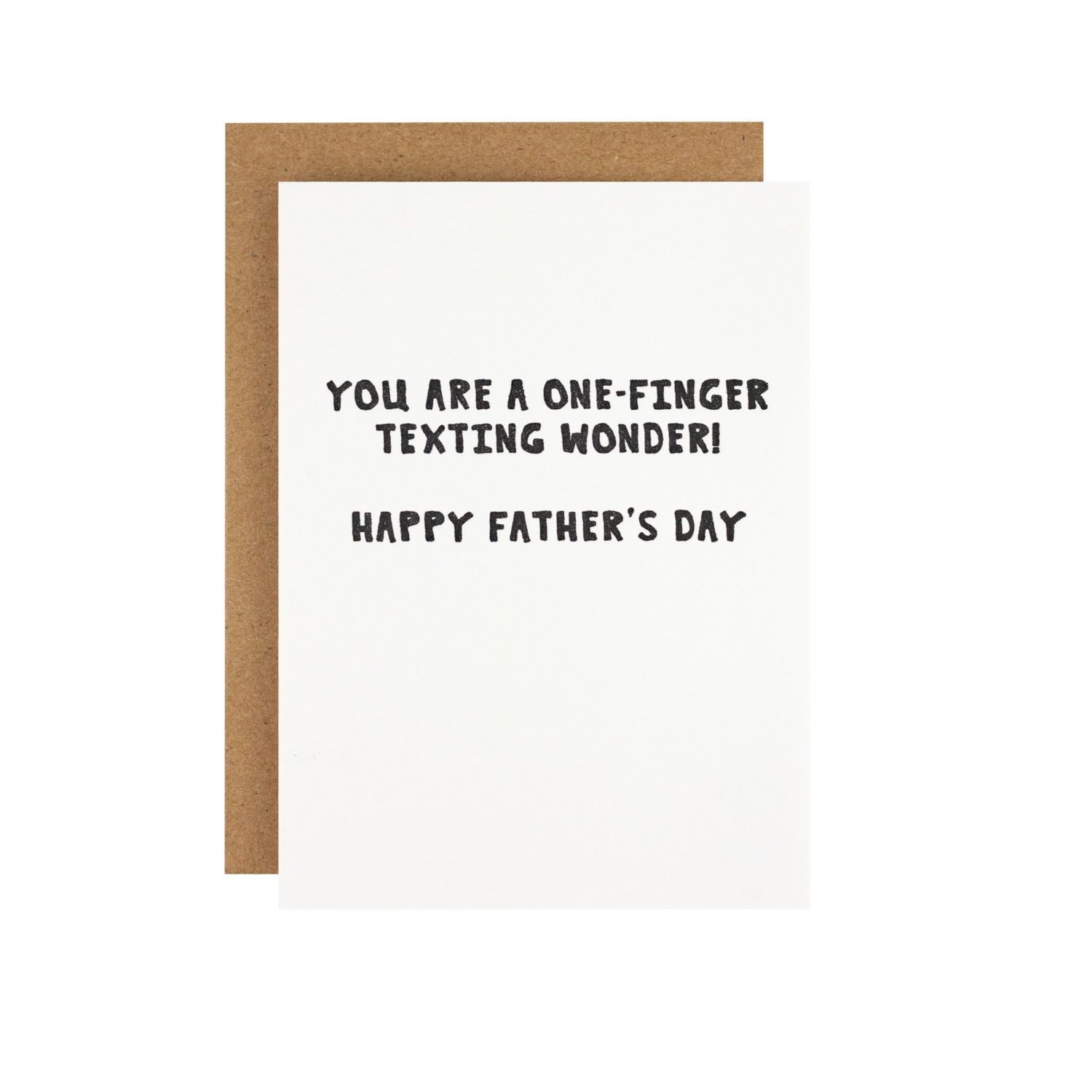 One-Finger Texting Wonder Father&#39;s Day Letterpress Card