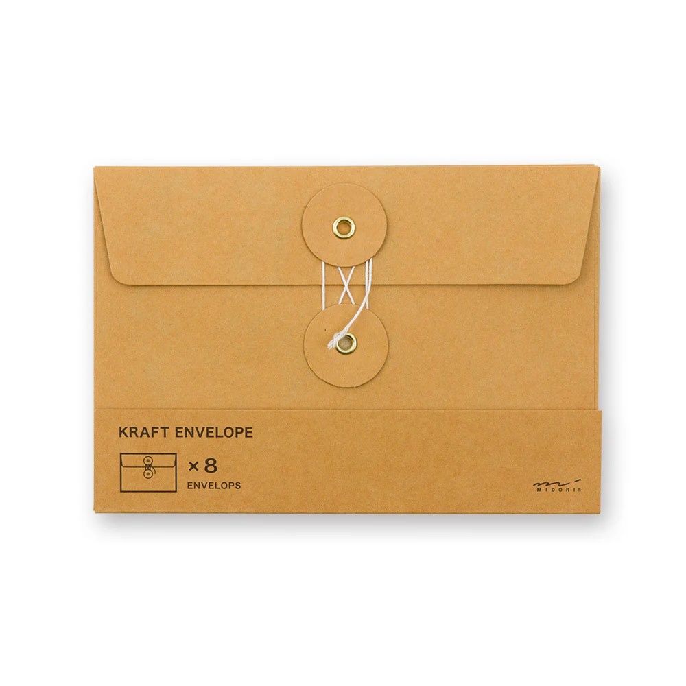 Kraft Envelope w string Horizontal M Orange
