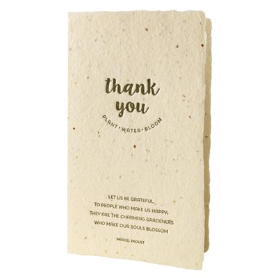 Thank You Wildflower Mix Letterpress Handmade Paper Card