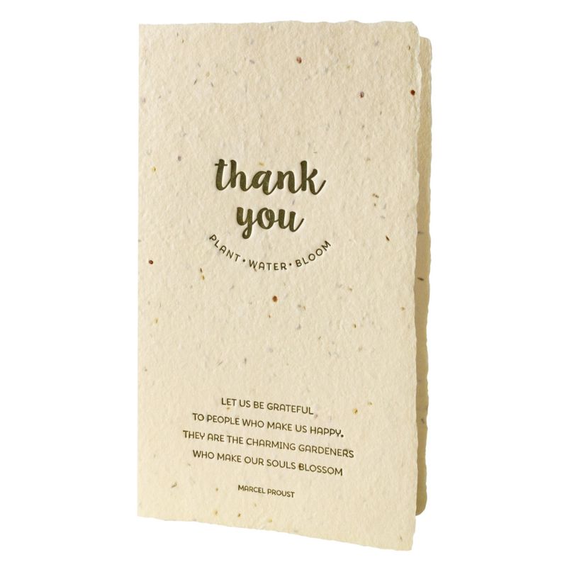 Thank You Wildflower Mix Letterpress Handmade Paper Card