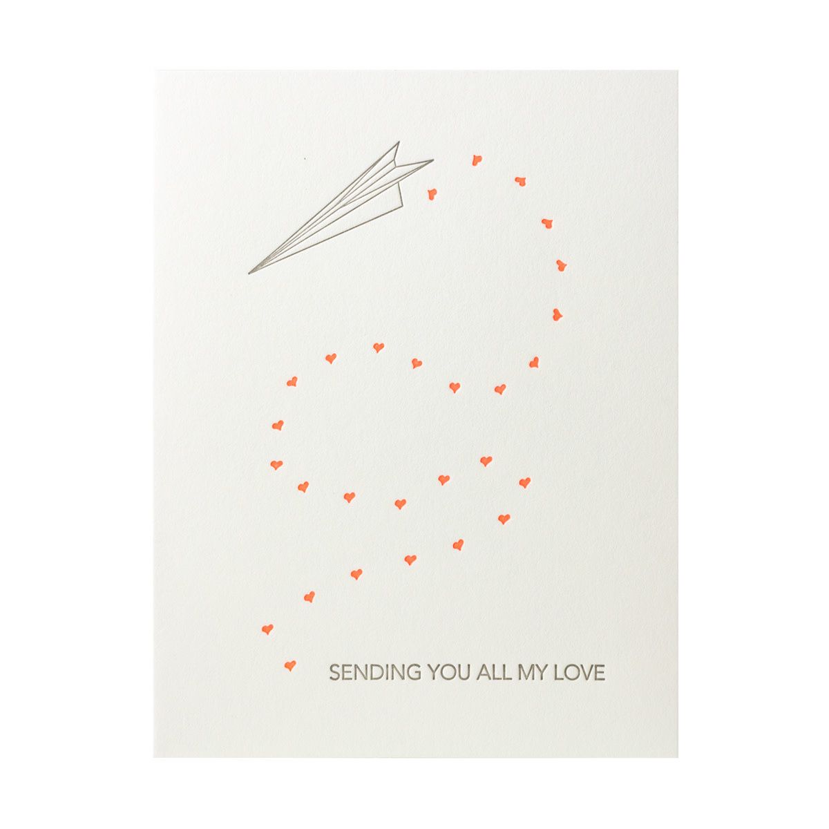 Sending you all my love Letterpress Card