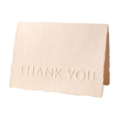 Contour Handmade Paper Letterpress Thank You Card