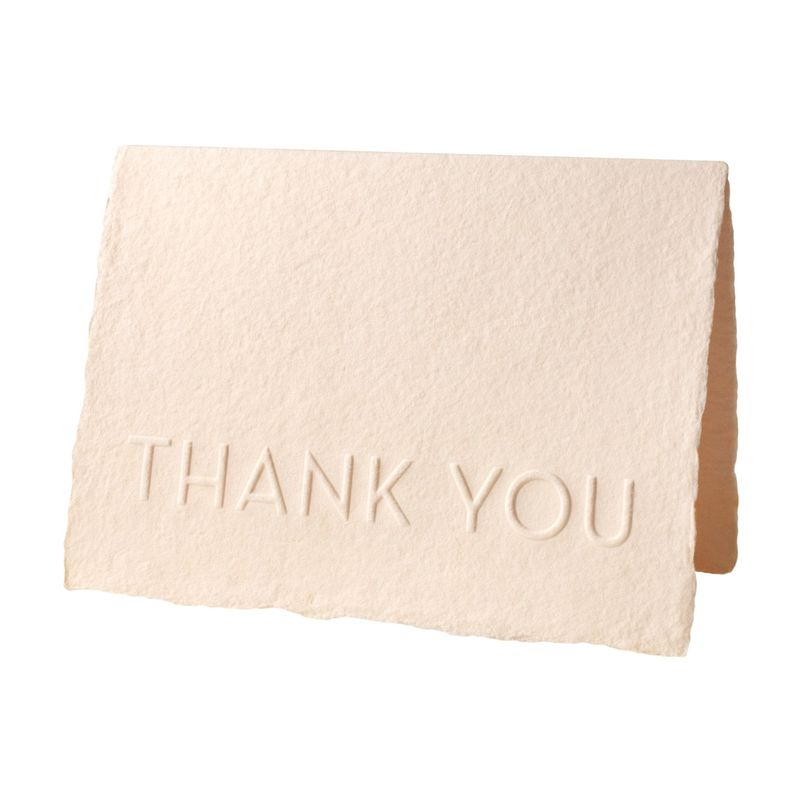 Contour Handmade Paper Letterpress Thank You Card