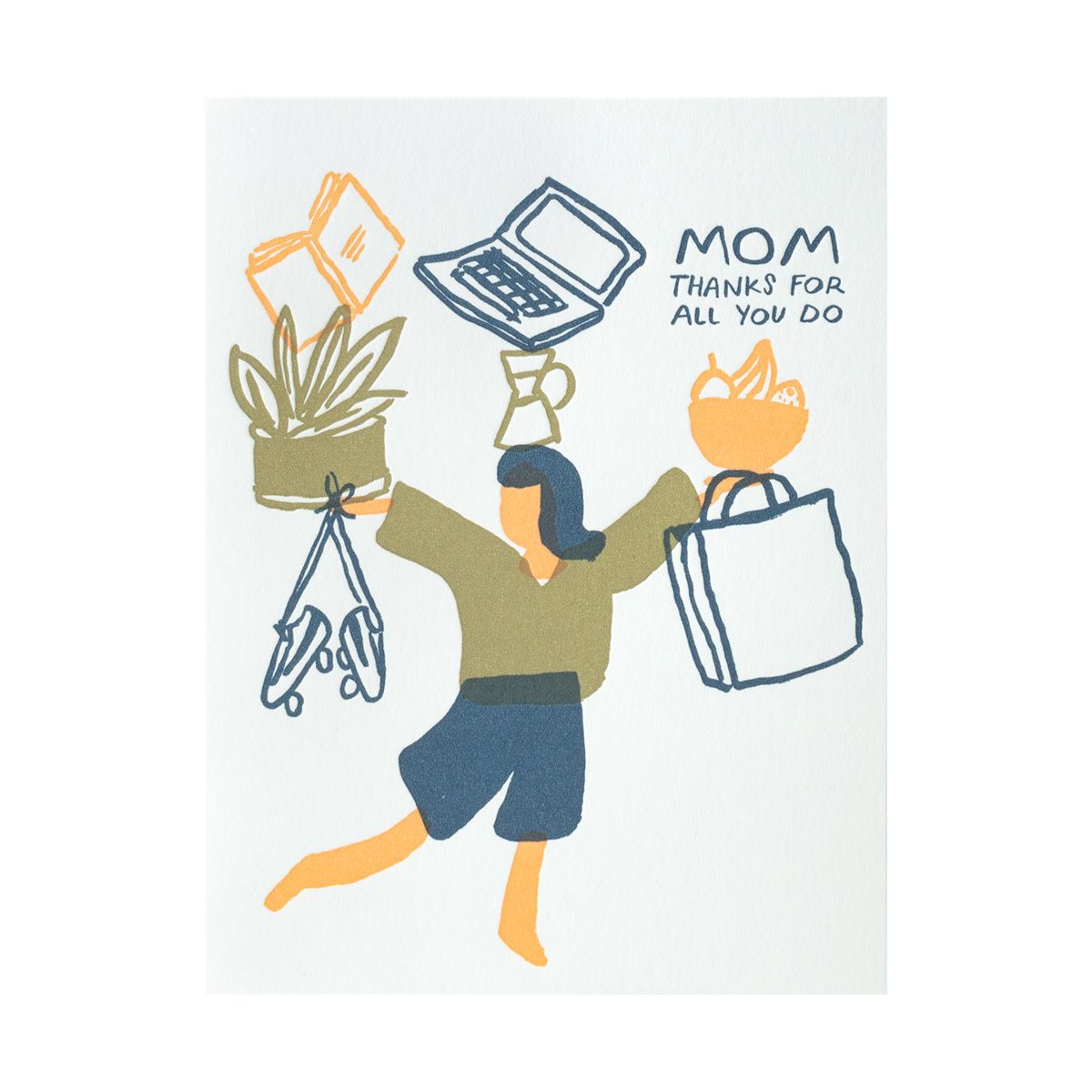 Juggling Mom Letterpress Card