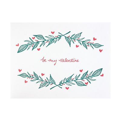 Be My Valentine Letterpress Card