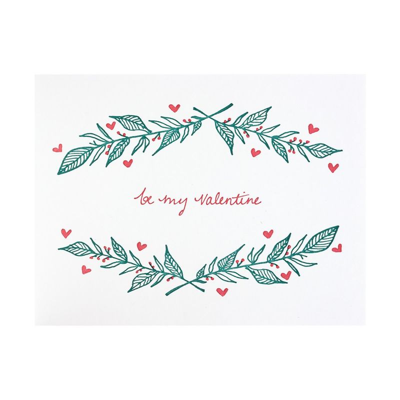 Be My Valentine Letterpress Card