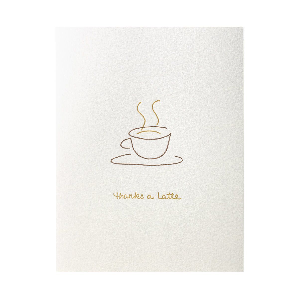 Thanks a Latte Letterpress Cards Box of 6