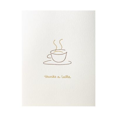 Thanks a Latte Letterpress Cards Box of 6