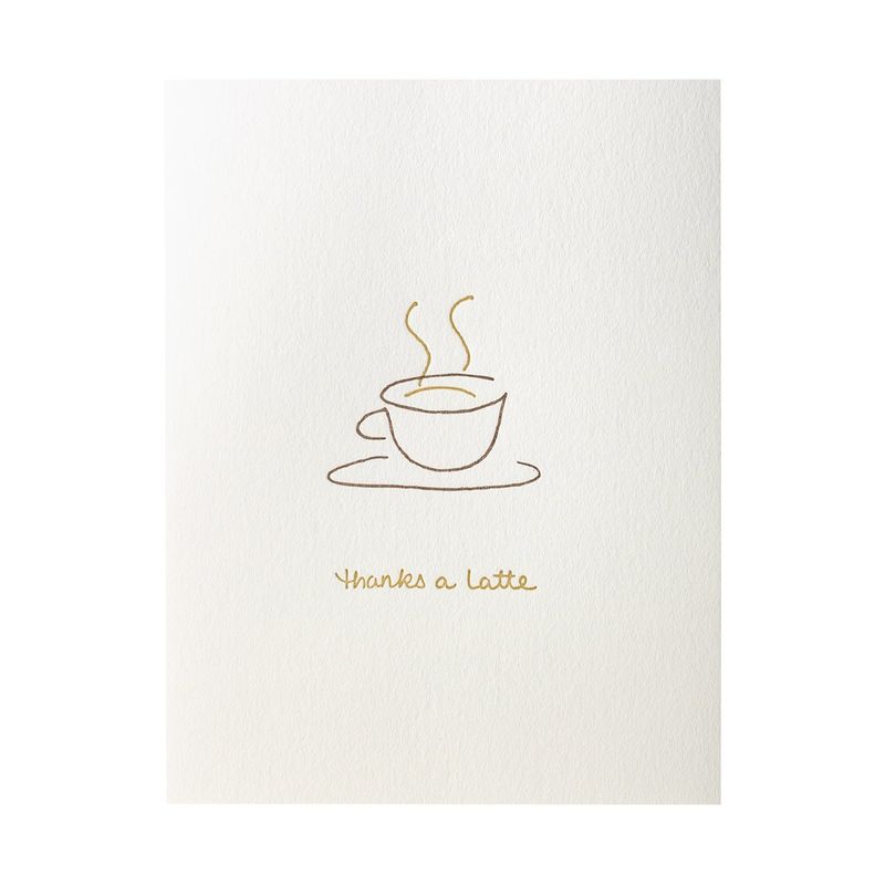 Thanks a Latte Letterpress Cards Box of 6