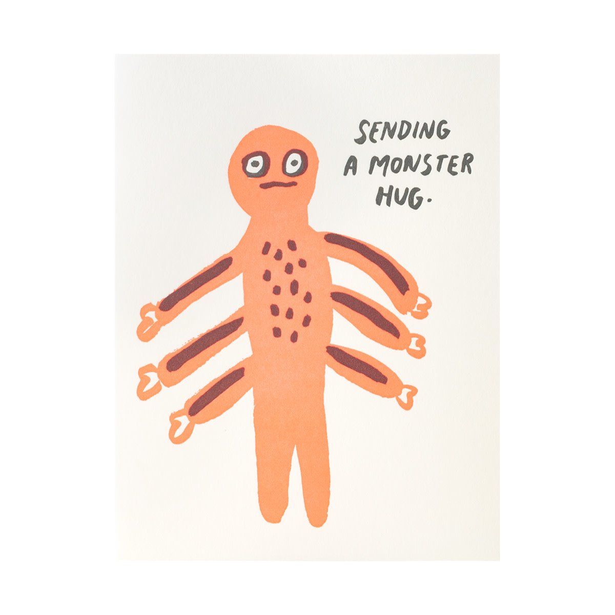 Monster Hug Letterpress Card