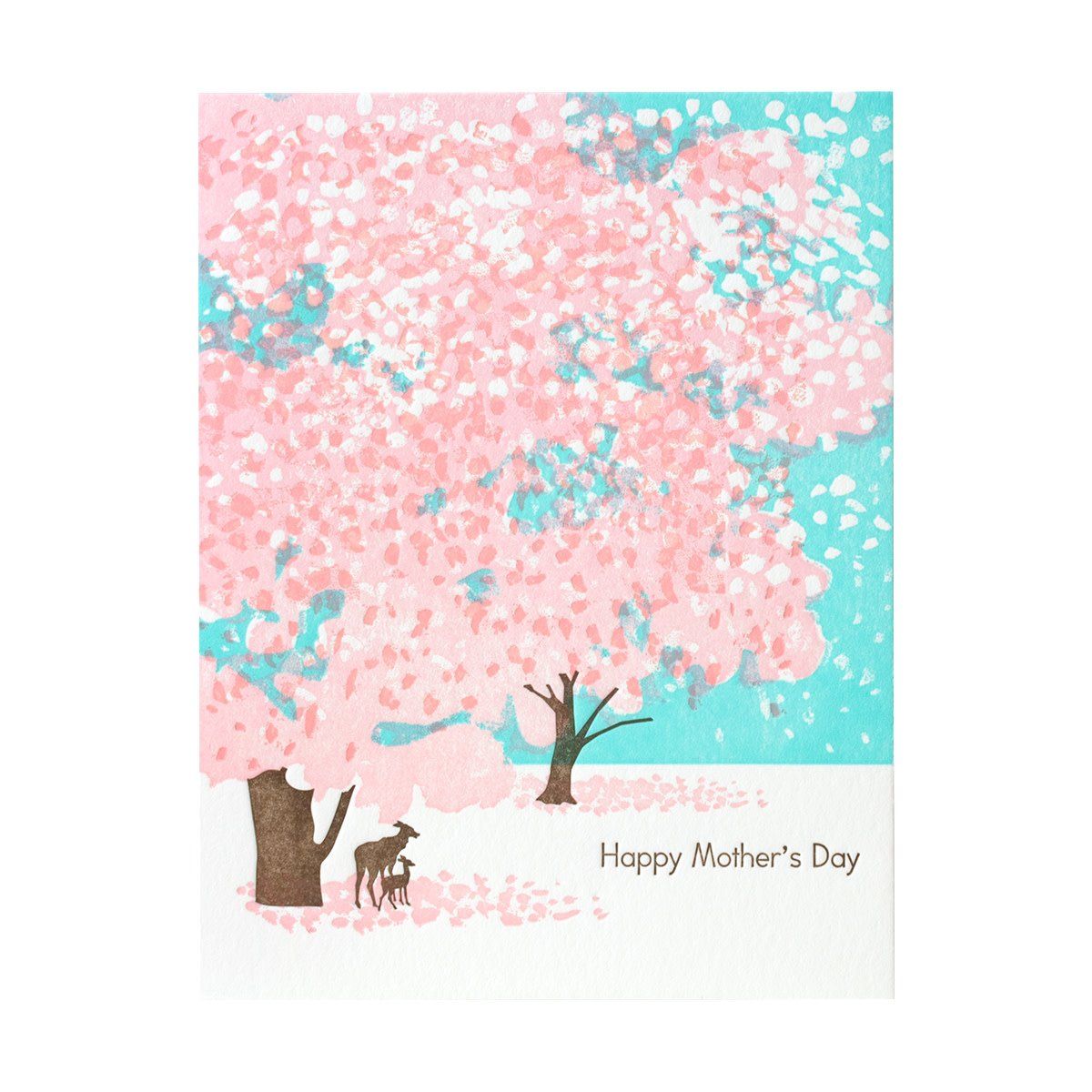 Happy Mother&#39;s Day Deer Letterpress Card