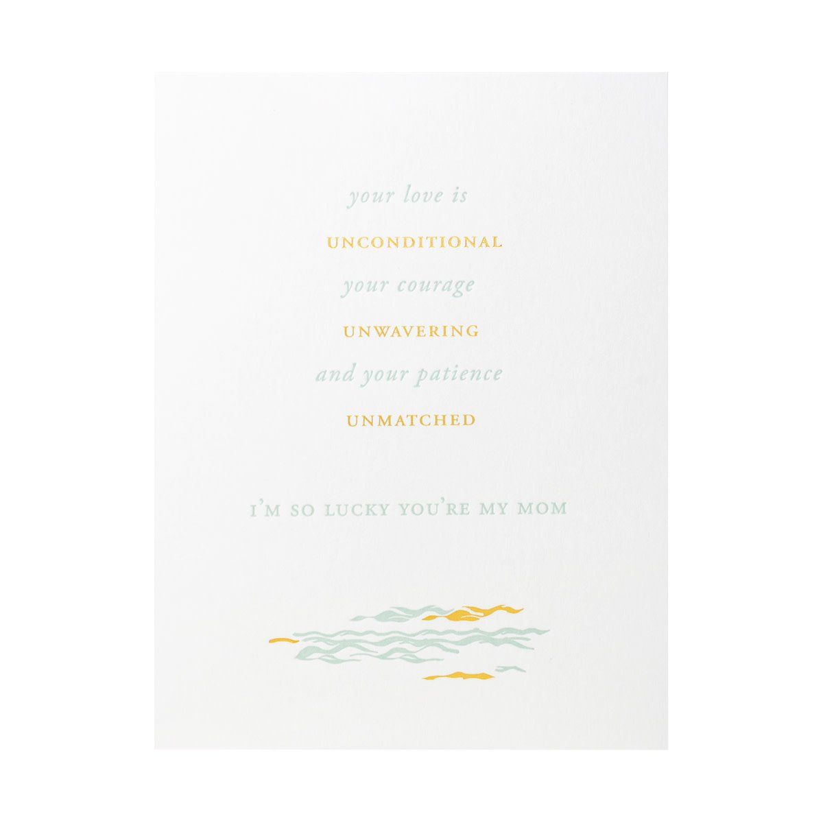 Lucky You&#39;re My Mom Letterpress Card