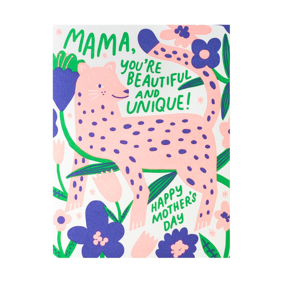 Mama Leopard Letterpress Card