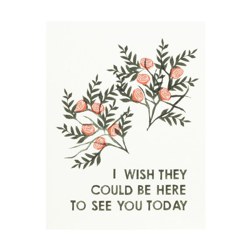 Wish They Could Be Here Block Printed Card
