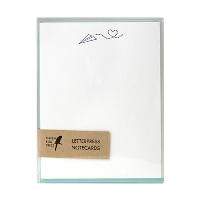 Sending Love Paper Airplane Notecards - Set of 6